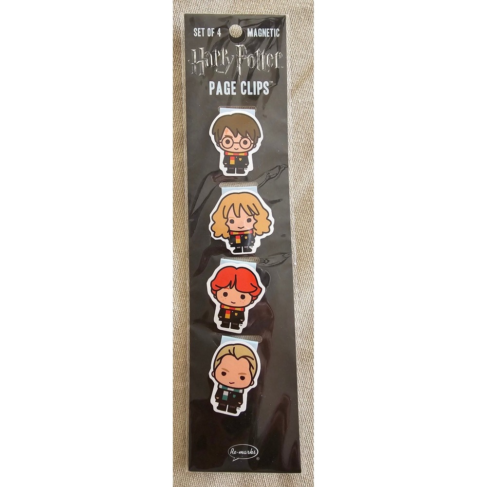 Harry Potter Magnetic Page Clips Set of 4 Re-marks Chibi Bookmarks 19035